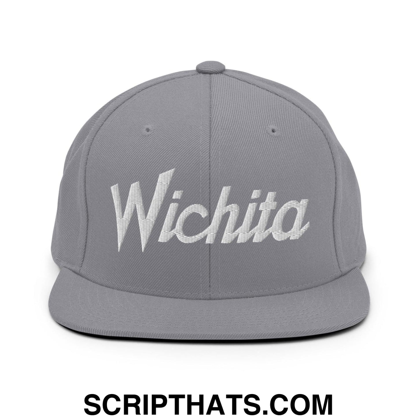 Wichita Script Snapback Hat Silver