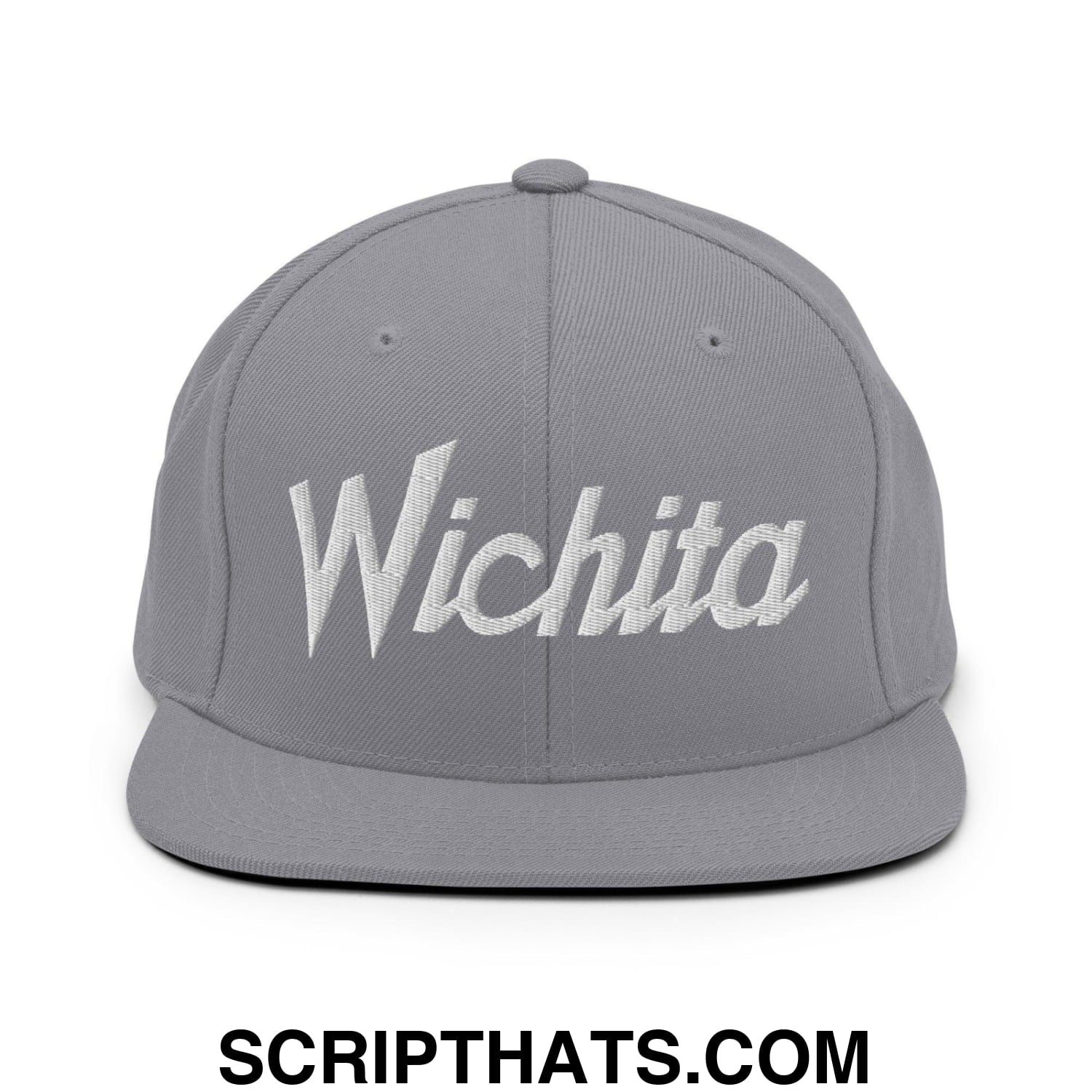 Wichita Script Snapback Hat Silver