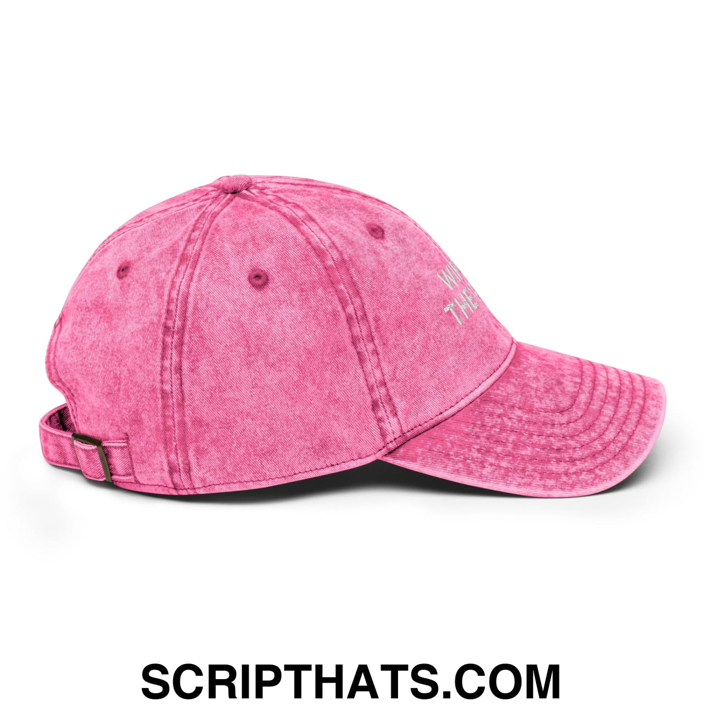 Wife of the Party Embroidered Unstructured Denim Dad Hat Pink