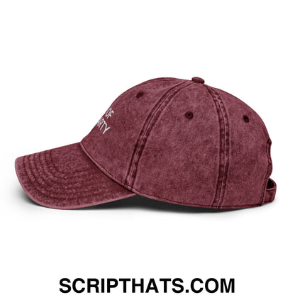 Wife of the Party Embroidered Unstructured Denim Dad Hat Maroon