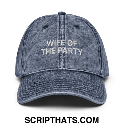 Wife of the Party Embroidered Unstructured Denim Dad Hat Navy
