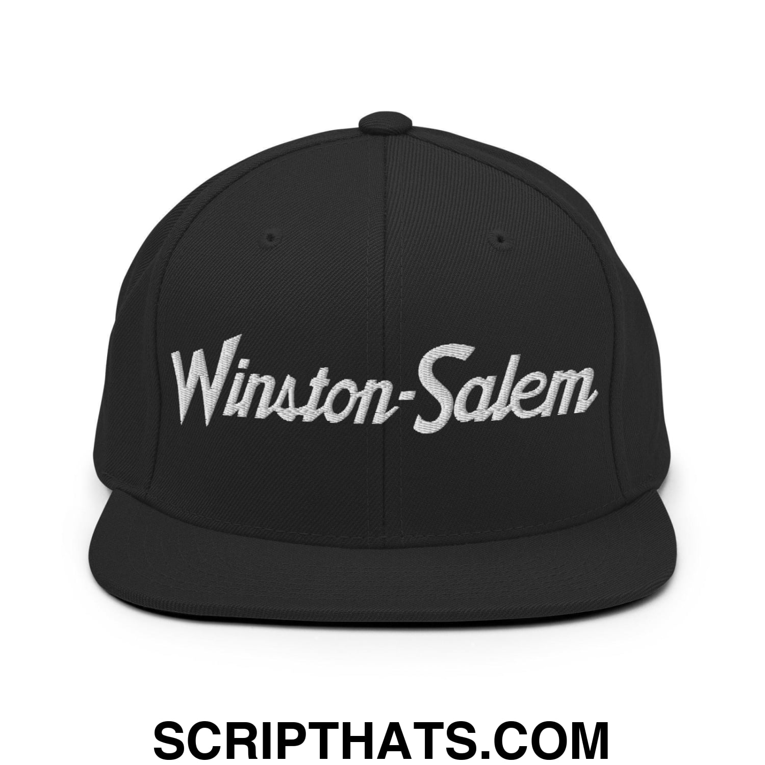 Winston-Salem Script Snapback Hat Black