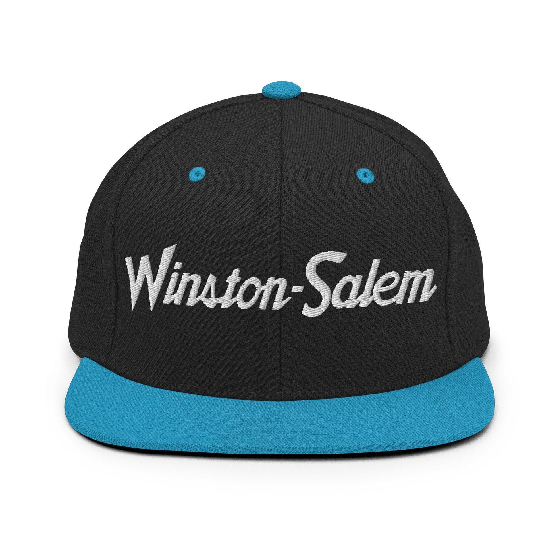 Winston-Salem Script Snapback Hat Black/ Teal