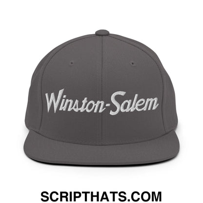 Winston-Salem Script Snapback Hat Dark Grey