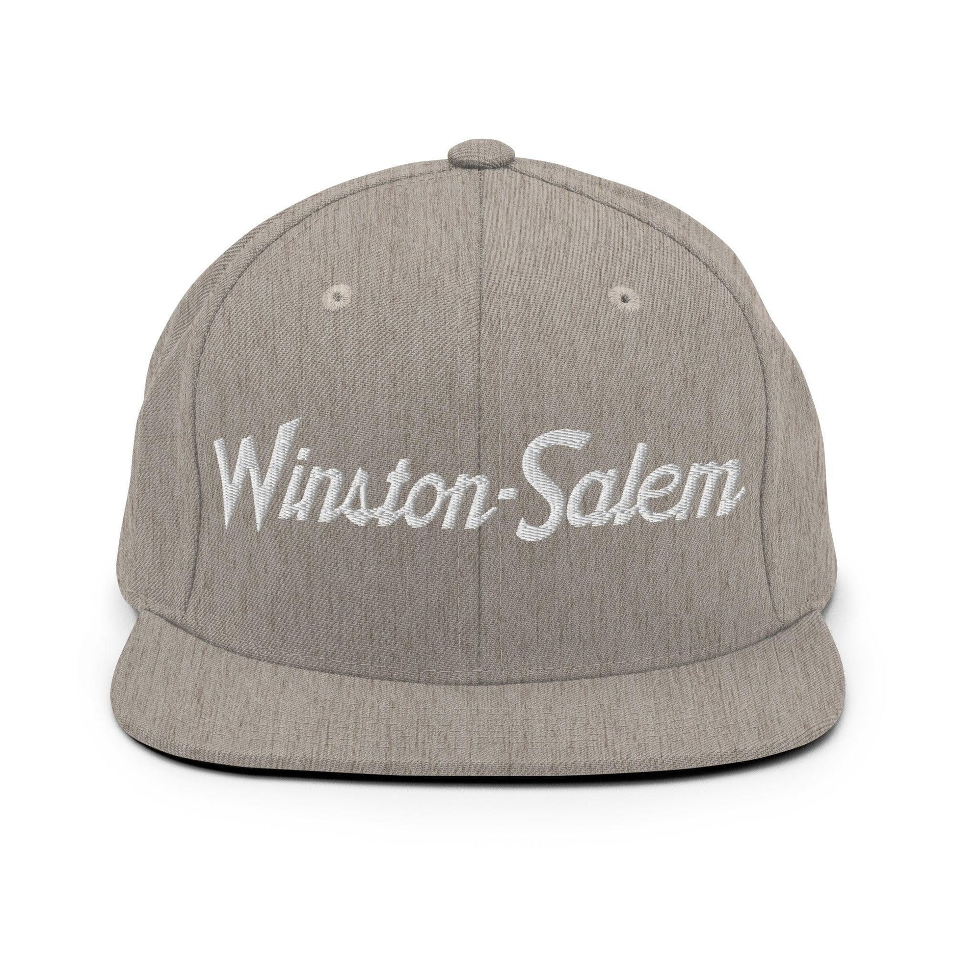 Winston-Salem Script Snapback Hat Heather Grey