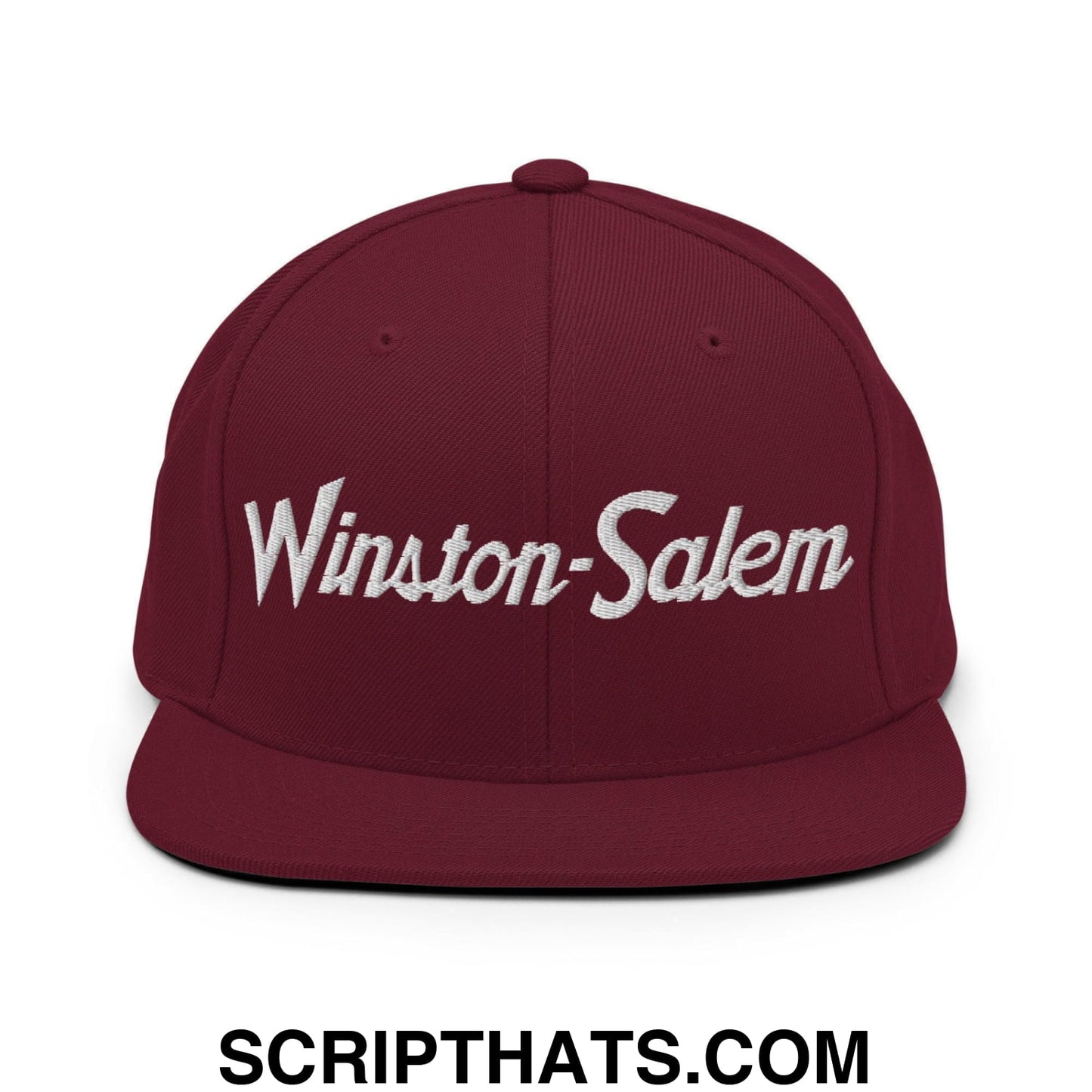 Winston-Salem Script Snapback Hat Maroon