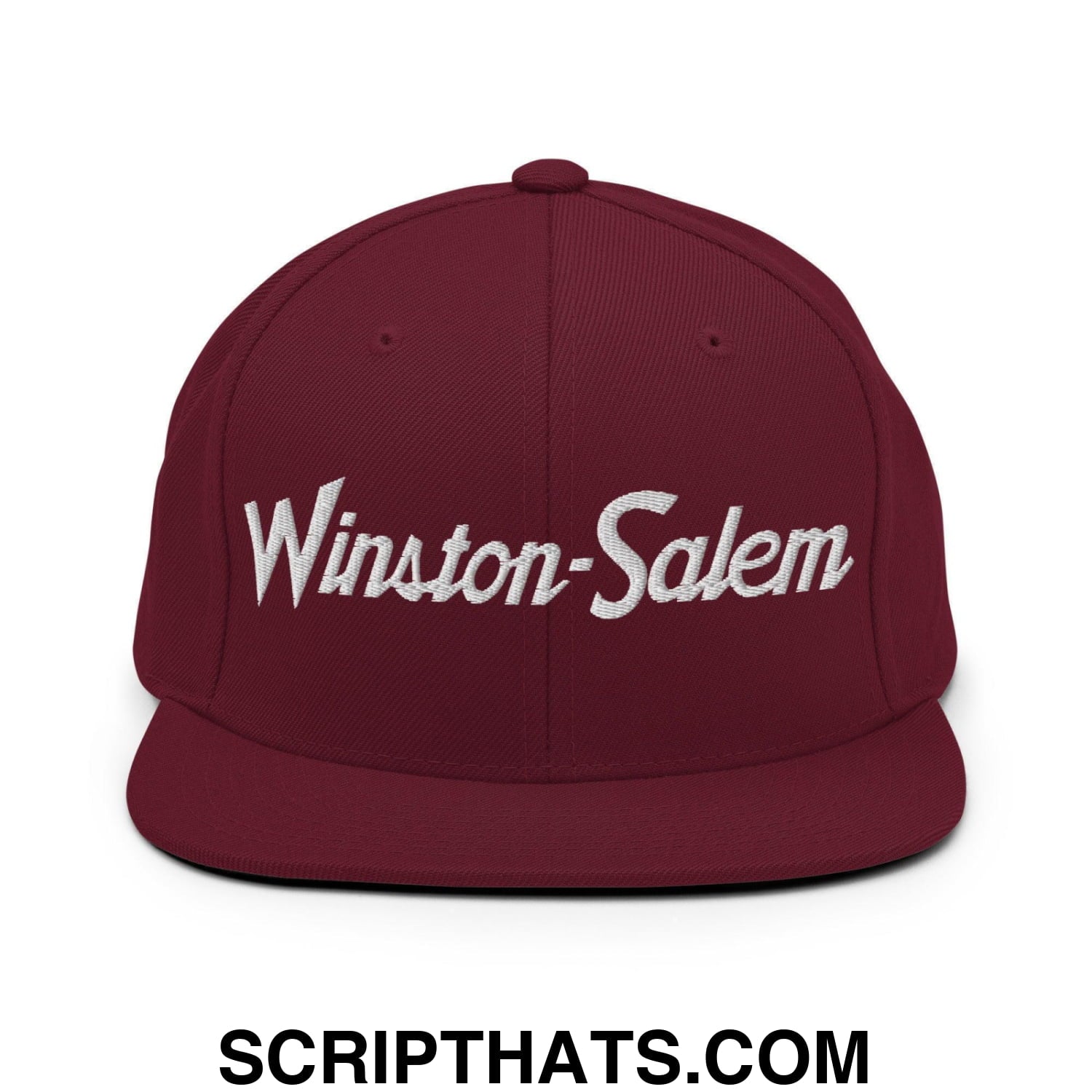 Winston-Salem Script Snapback Hat Maroon