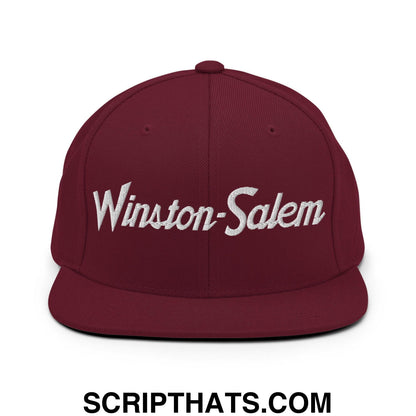 Winston-Salem Script Snapback Hat Maroon