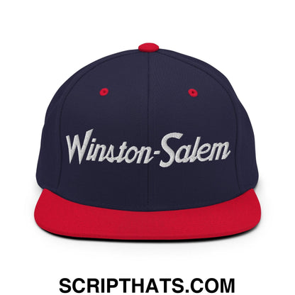 Winston-Salem Script Snapback Hat Navy Red