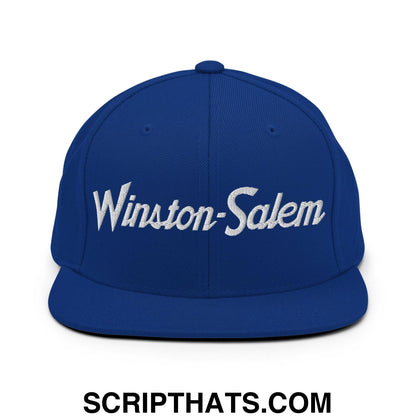 Winston-Salem Script Snapback Hat Royal Blue