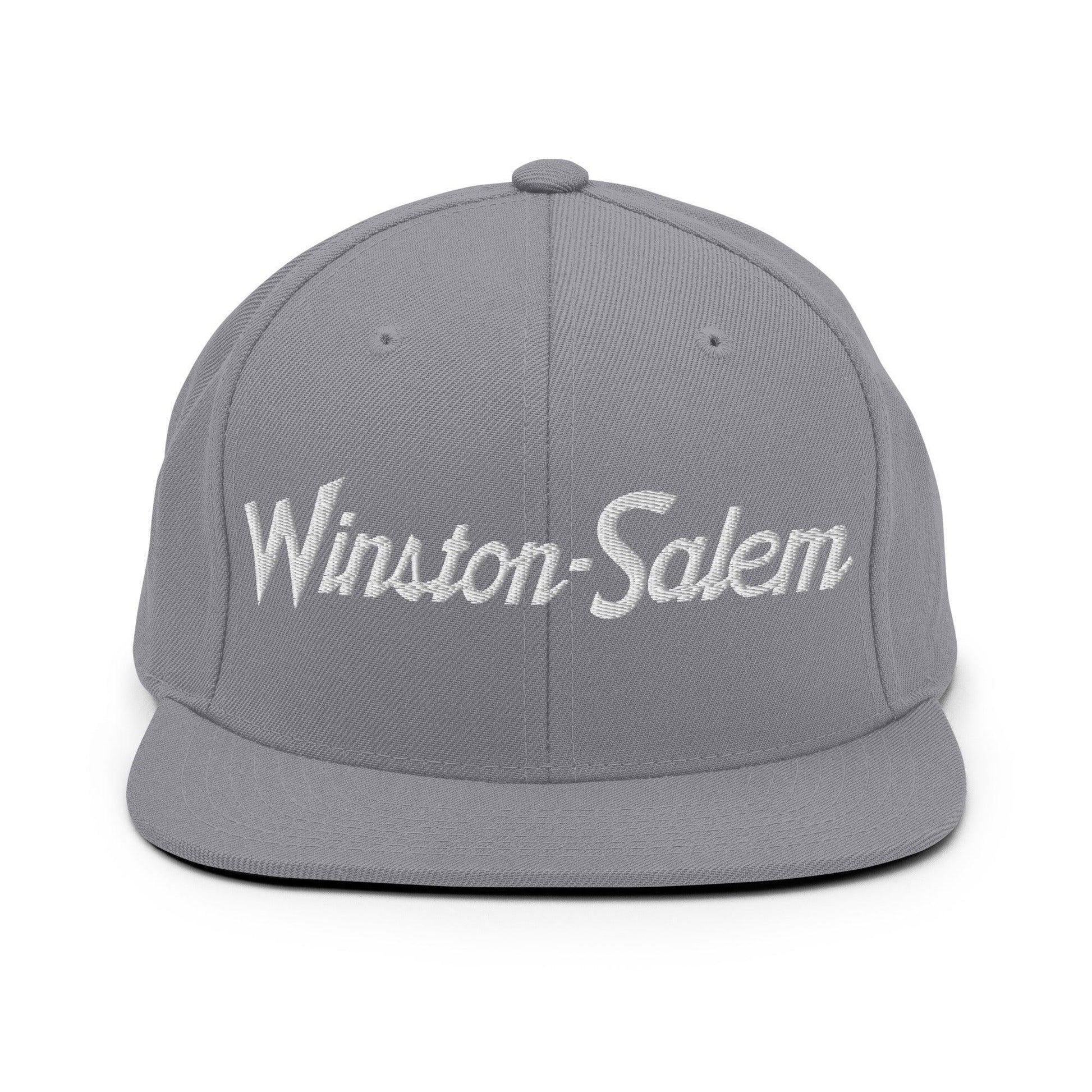 Winston-Salem Script Snapback Hat Silver