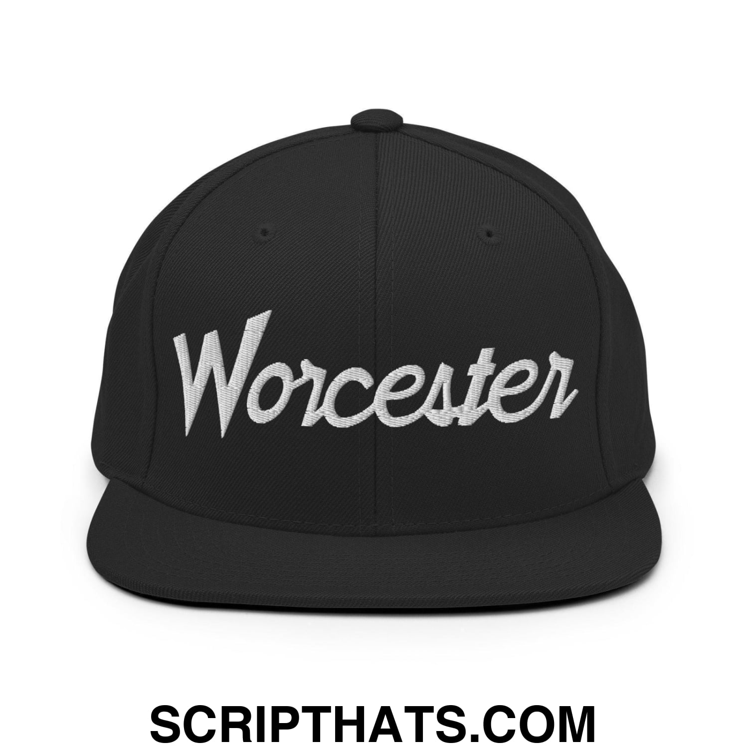 Worcester Script Snapback Hat Black