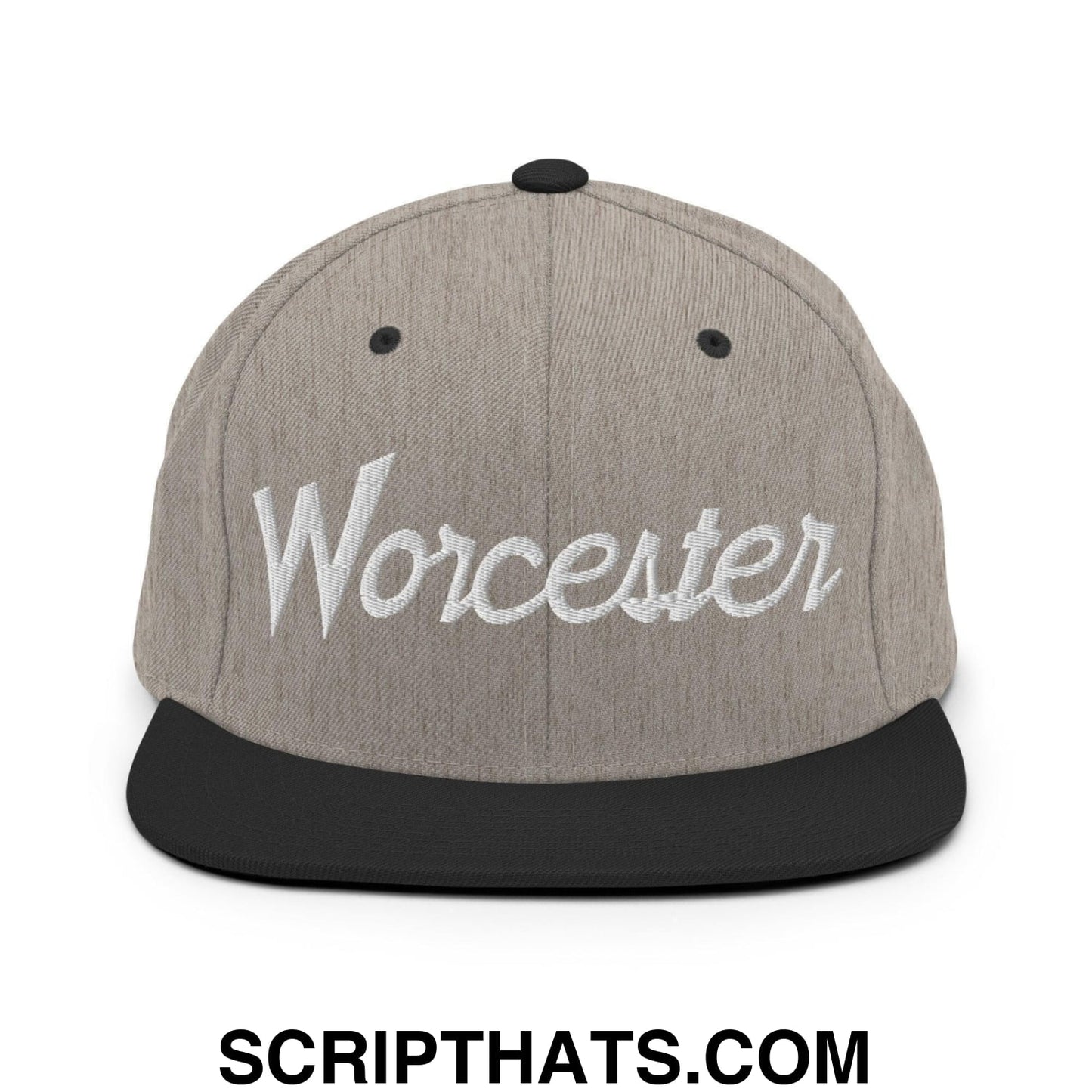 Worcester Script Snapback Hat Heather Black