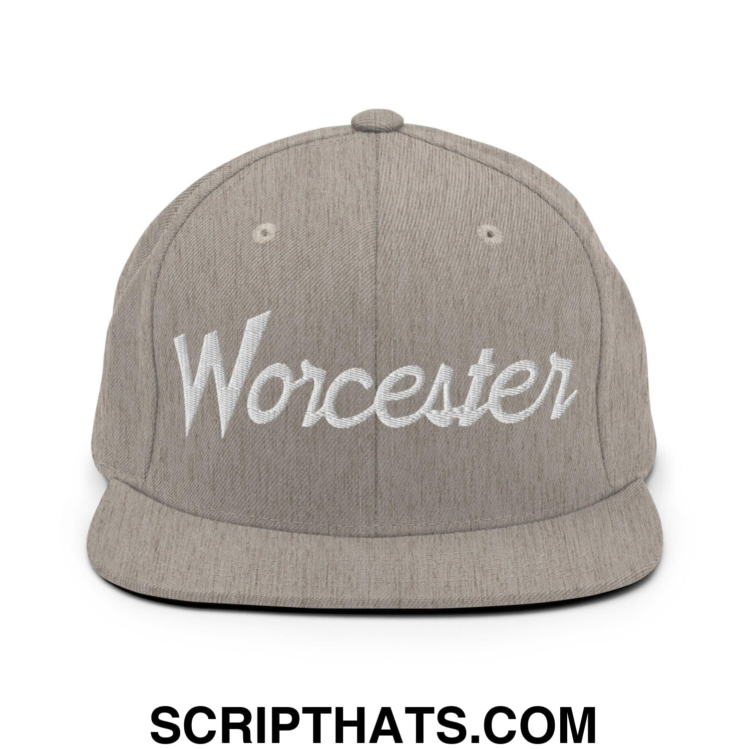 Worcester Script Snapback Hat Heather Grey