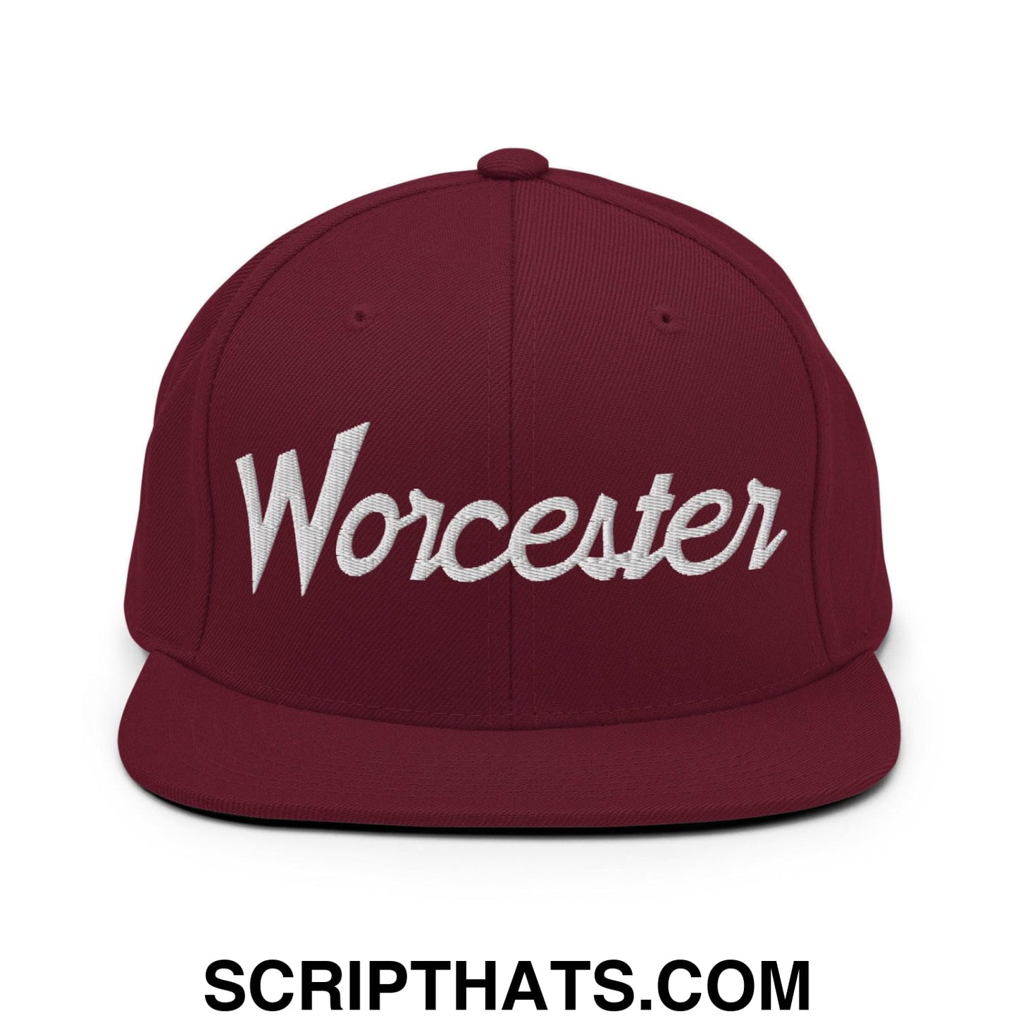 Worcester Script Snapback Hat Maroon