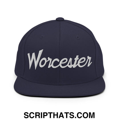 Worcester Script Snapback Hat Navy
