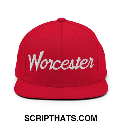 Worcester Script Snapback Hat Red