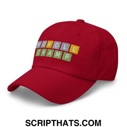 Wordle Champ Dad Hat Cranberry