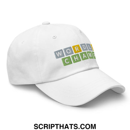 Wordle Champ Dad Hat White
