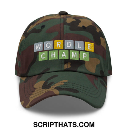 Wordle Champ Dad Hat Green Camo