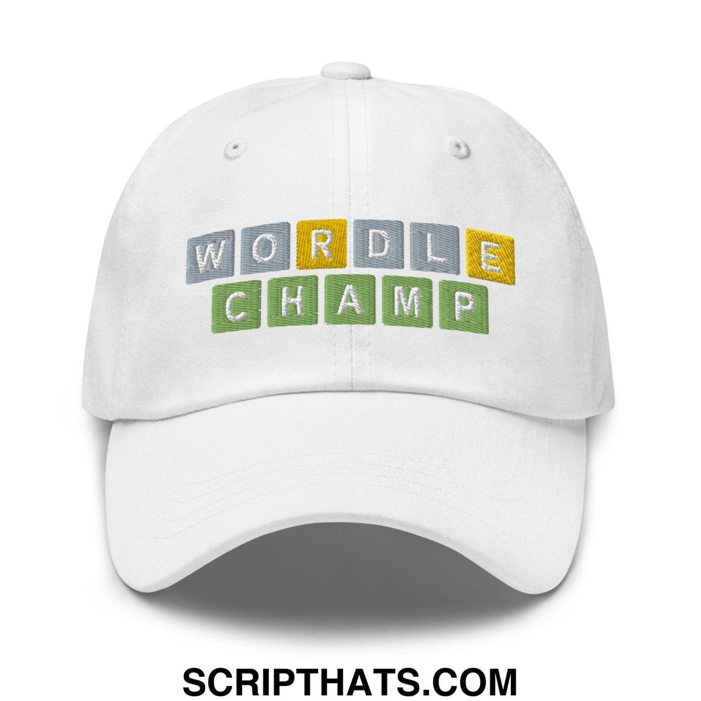 Wordle Champ Dad Hat White