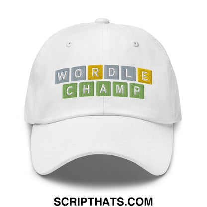 Wordle Champ Dad Hat White