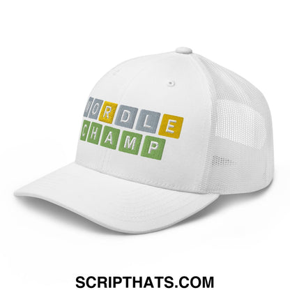Wordle Champ Retro Trucker Hat White