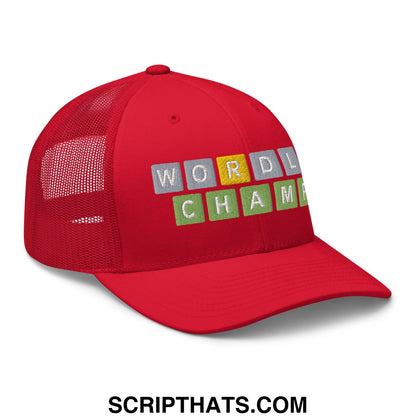 Wordle Champ Retro Trucker Hat Red