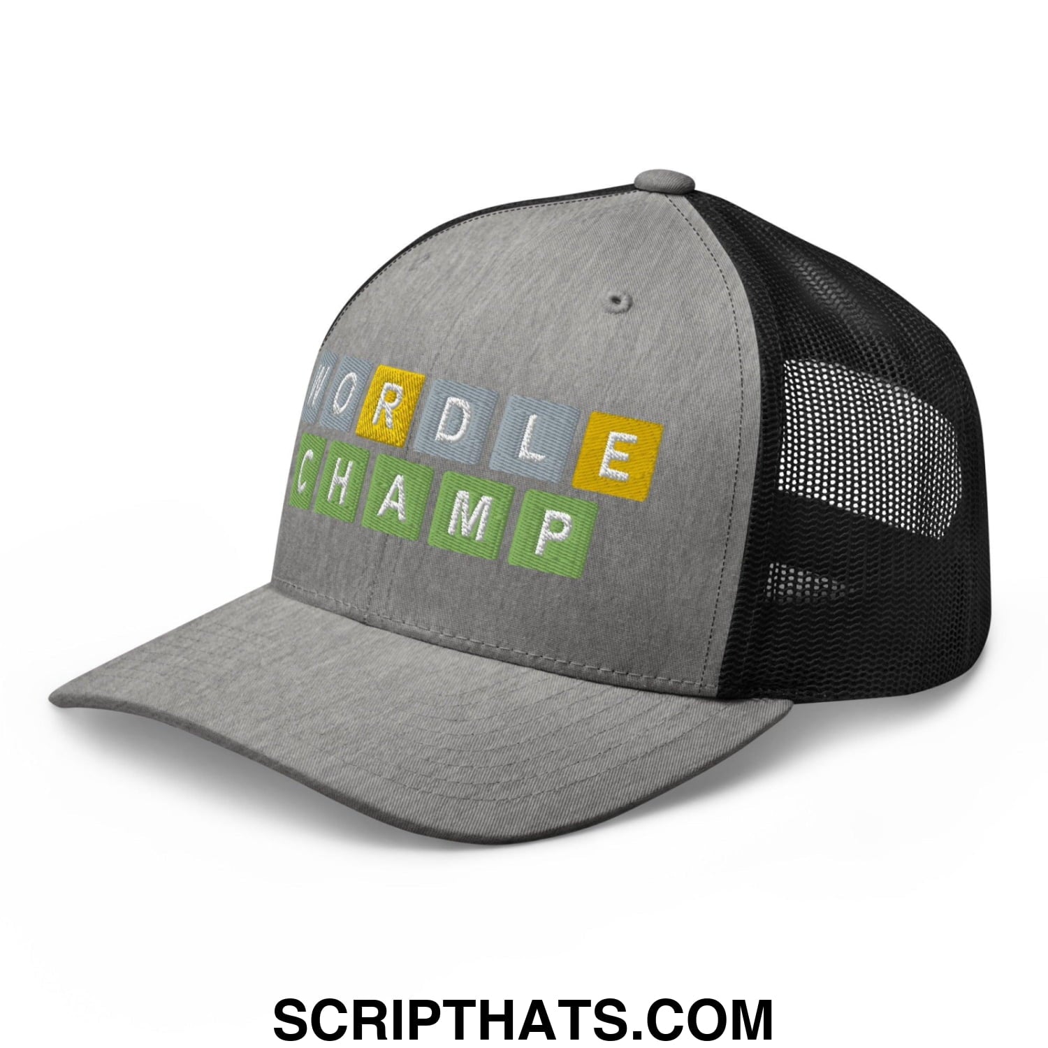 Wordle Champ Retro Trucker Hat Heather Black