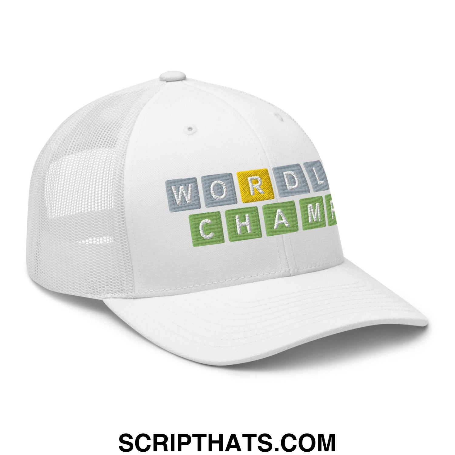 Wordle Champ Retro Trucker Hat White