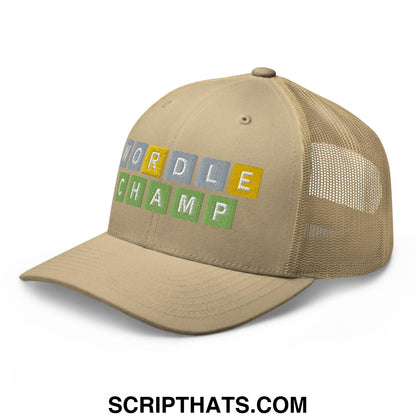 Wordle Champ Retro Trucker Hat Khaki