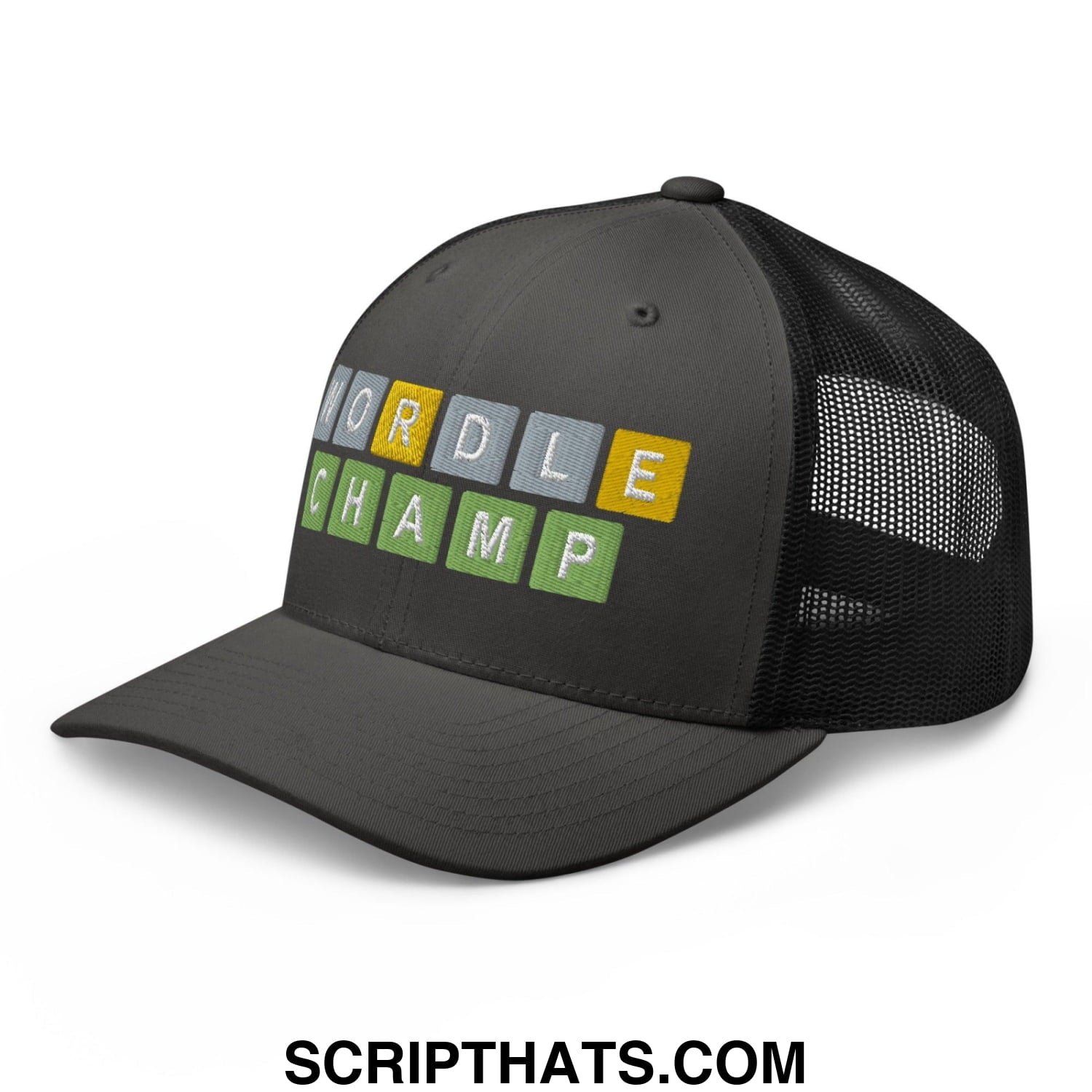 Wordle Champ Retro Trucker Hat Charcoal Black