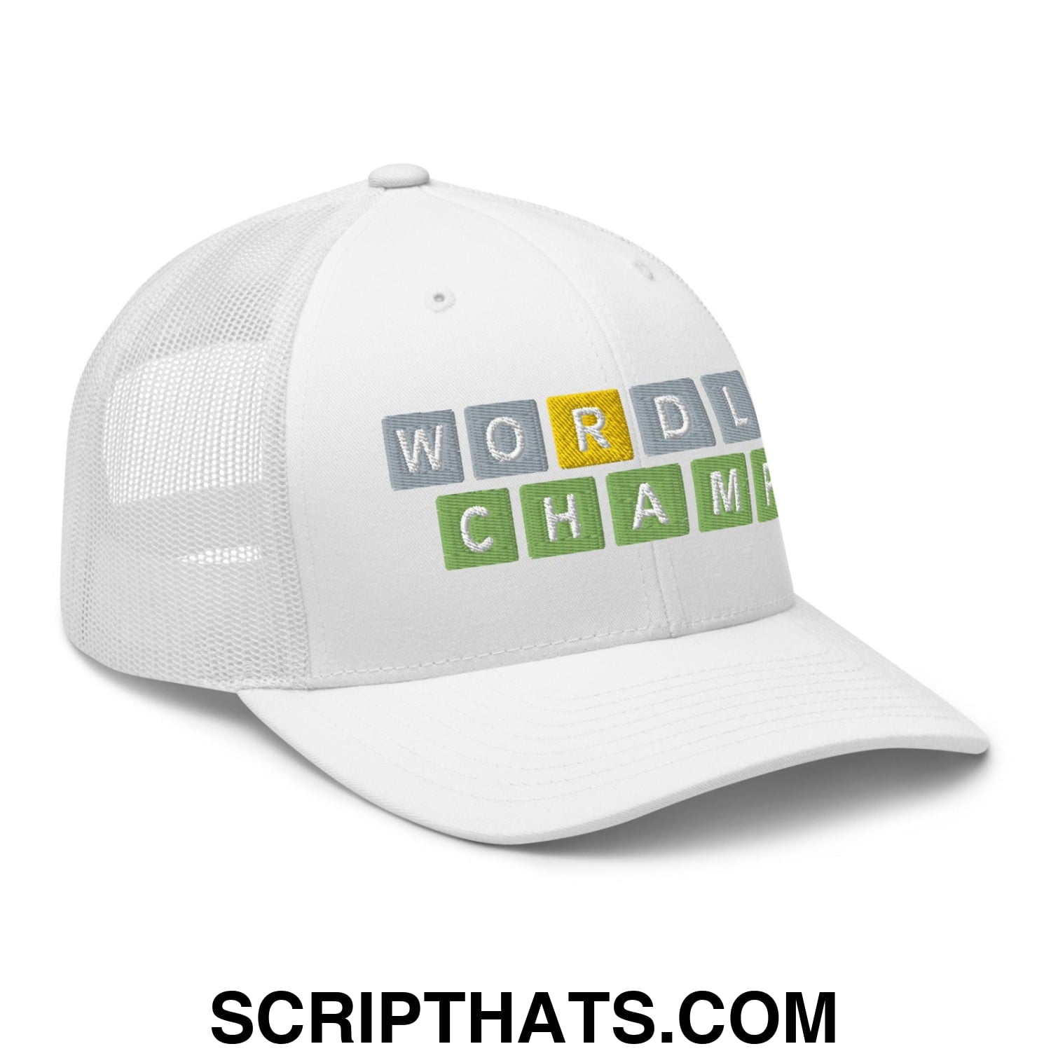 Wordle Champ Retro Trucker Hat White