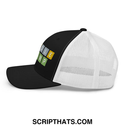 Wordle Champ Retro Trucker Hat Black White