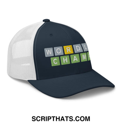 Wordle Champ Retro Trucker Hat Navy White