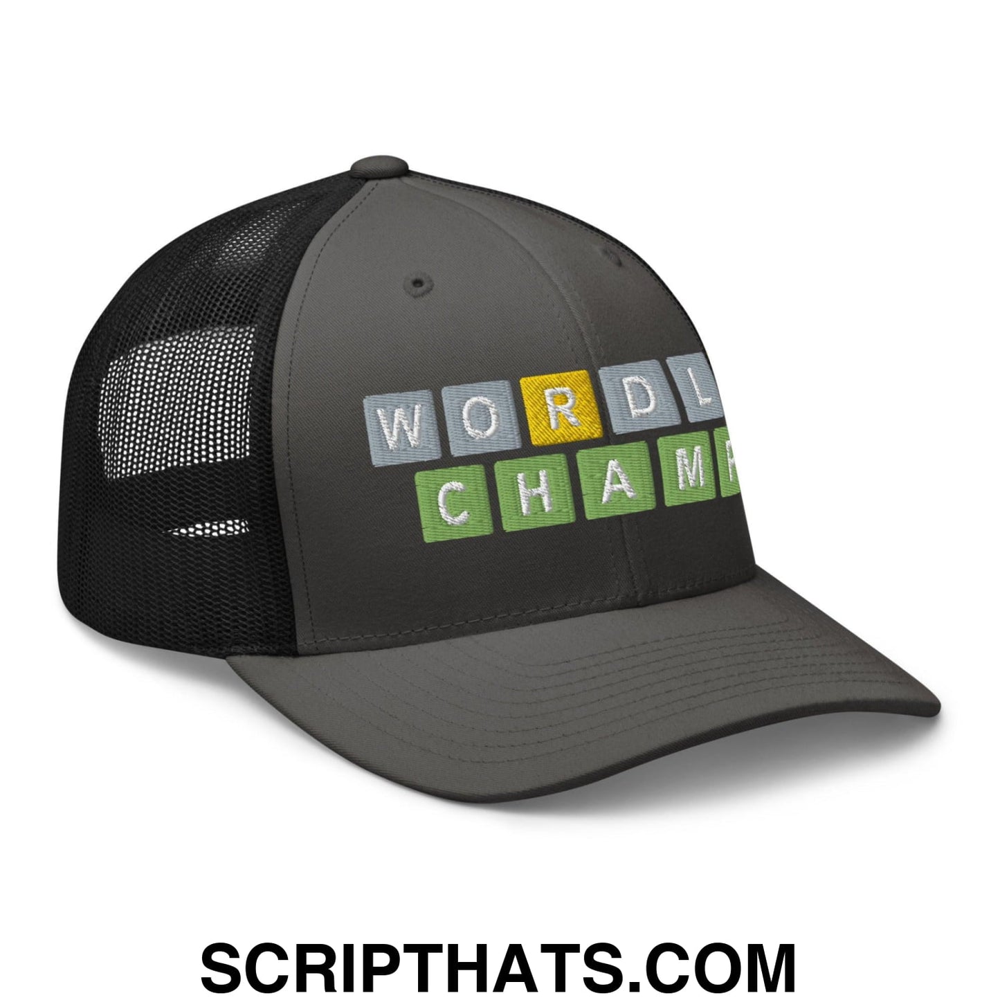 Wordle Champ Retro Trucker Hat Charcoal Black