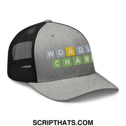 Wordle Champ Retro Trucker Hat Heather Black