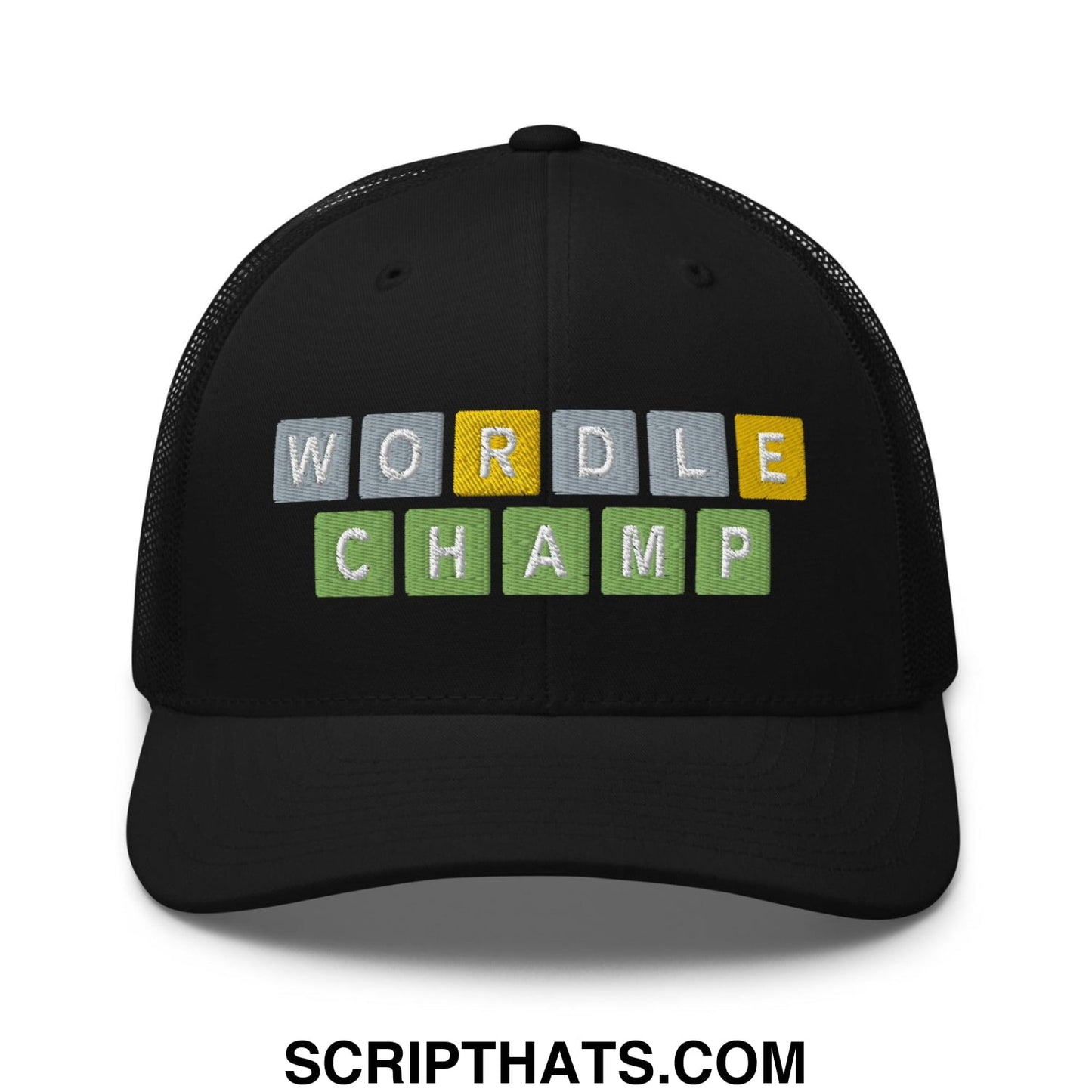 Wordle Champ Retro Trucker Hat Black