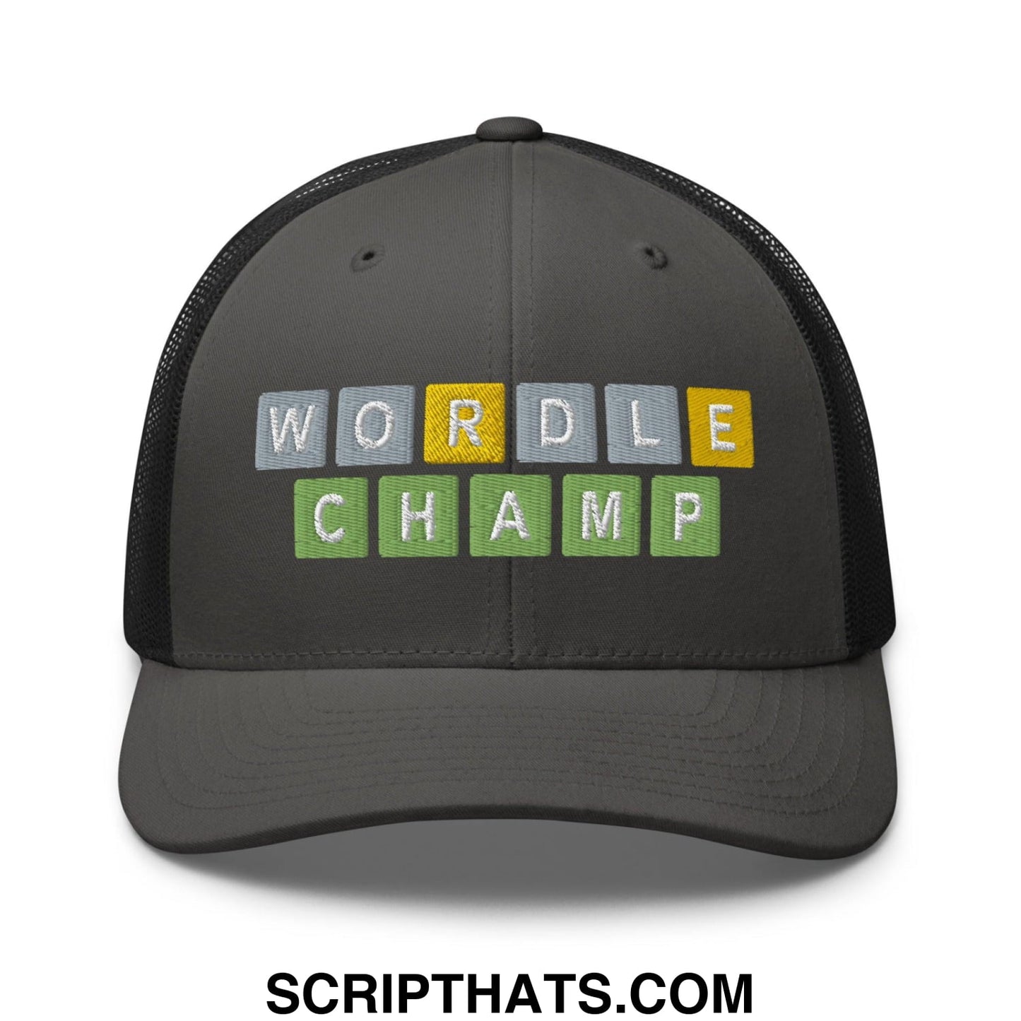 Wordle Champ Retro Trucker Hat Charcoal Black