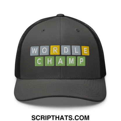 Wordle Champ Retro Trucker Hat Charcoal Black