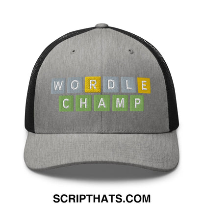 Wordle Champ Retro Trucker Hat Heather Black