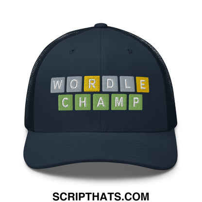 Wordle Champ Retro Trucker Hat Navy