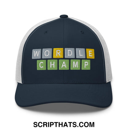 Wordle Champ Retro Trucker Hat Navy White