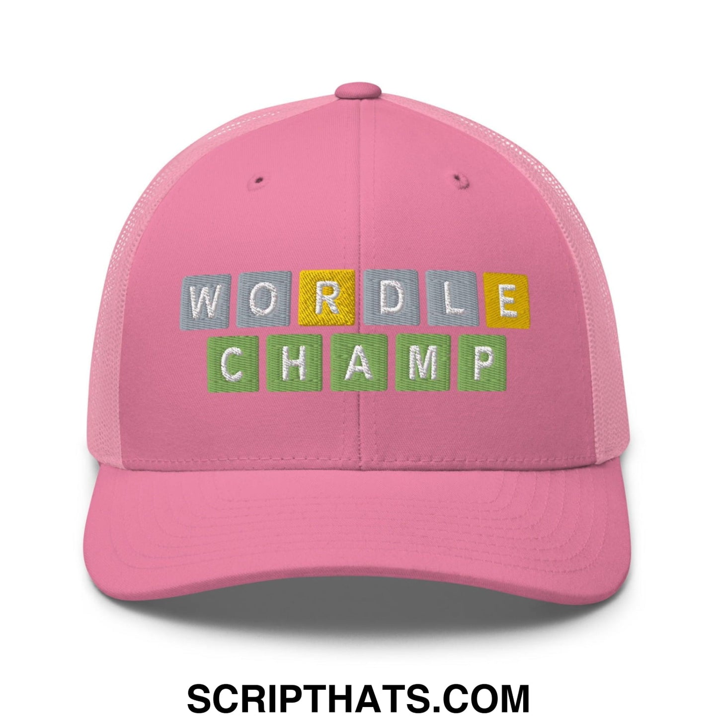 Wordle Champ Retro Trucker Hat Pink