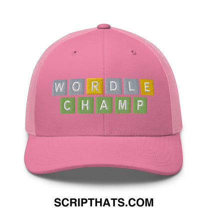 Wordle Champ Retro Trucker Hat Pink
