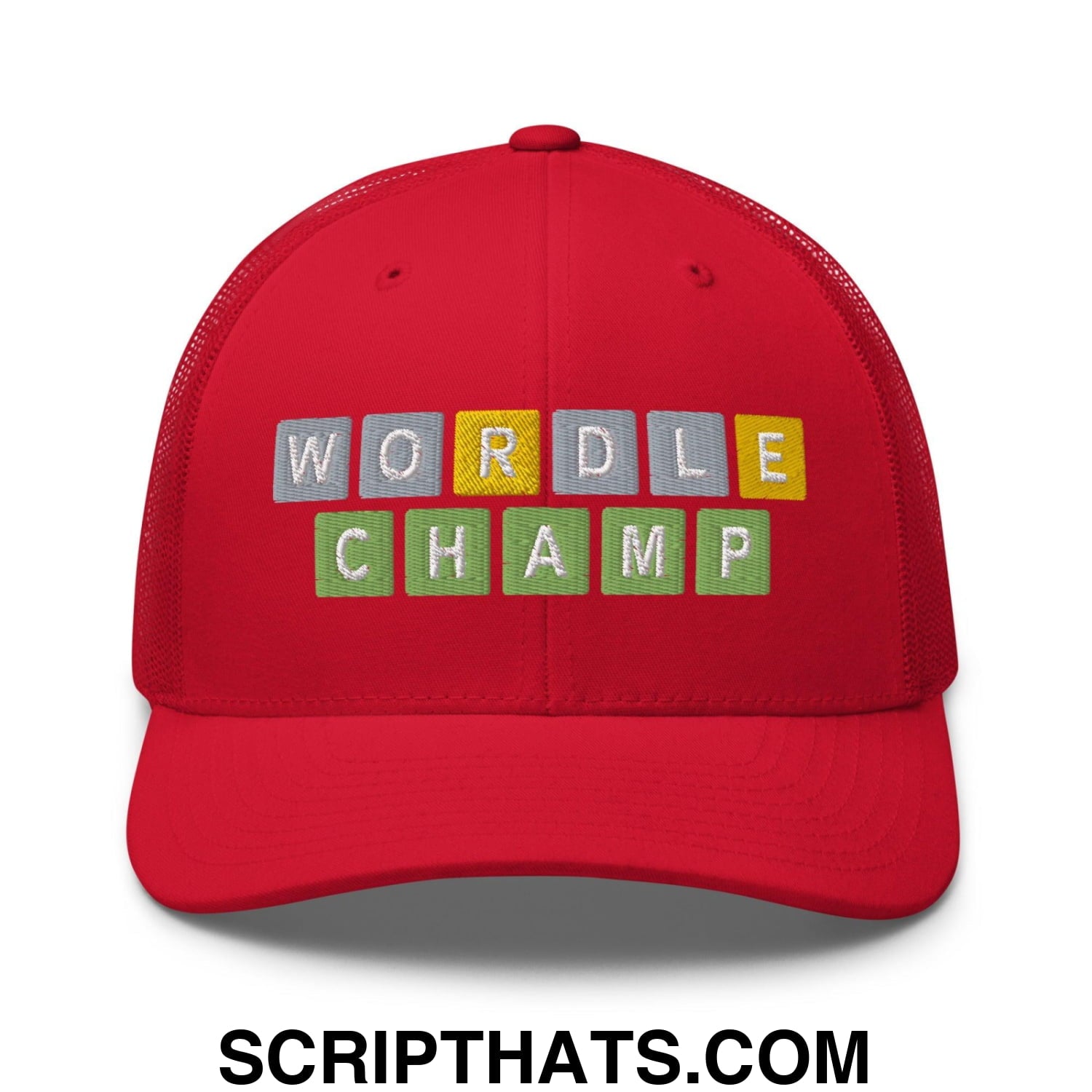 Wordle Champ Retro Trucker Hat Red