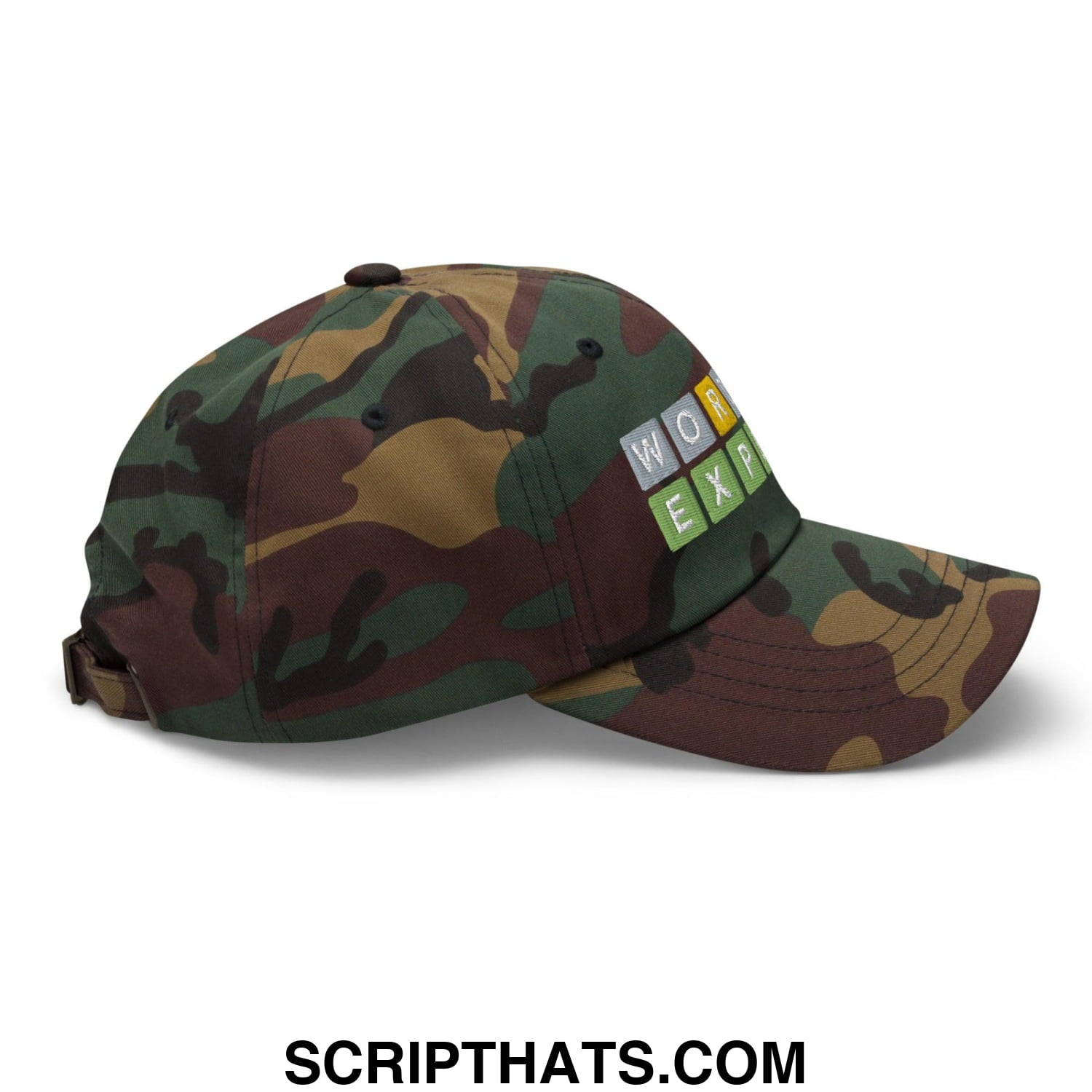 Wordle Expert Dad Hat Green Camo