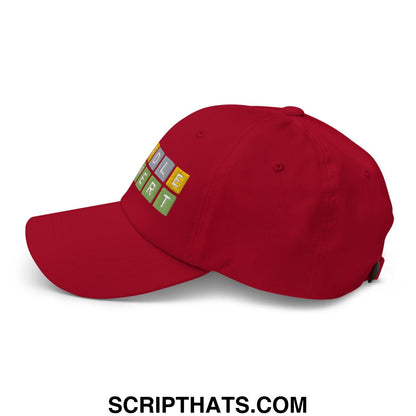 Wordle Expert Dad Hat Cranberry