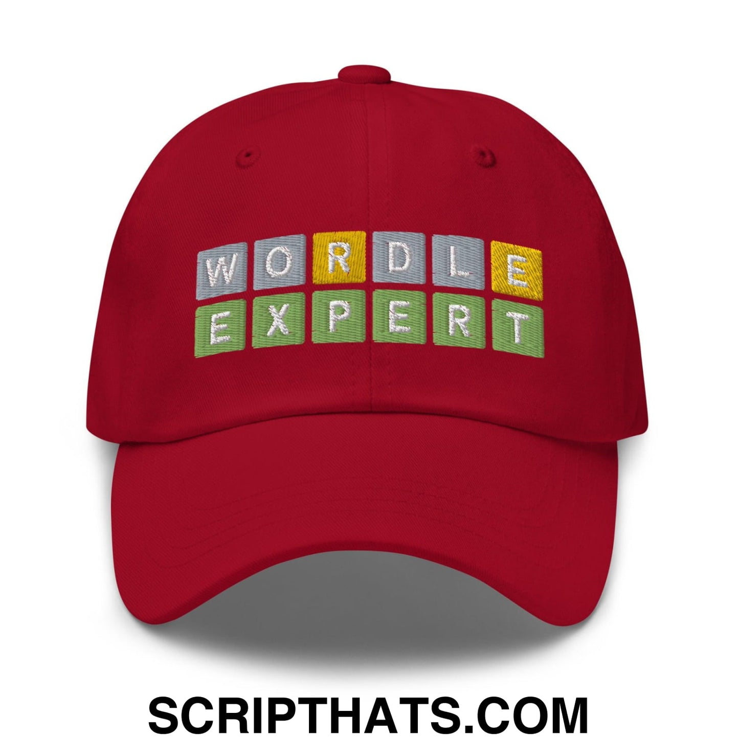 Wordle Expert Dad Hat Cranberry