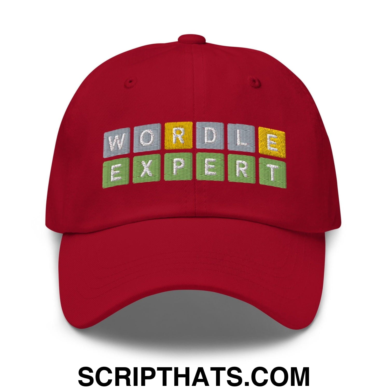 Wordle Expert Dad Hat Cranberry